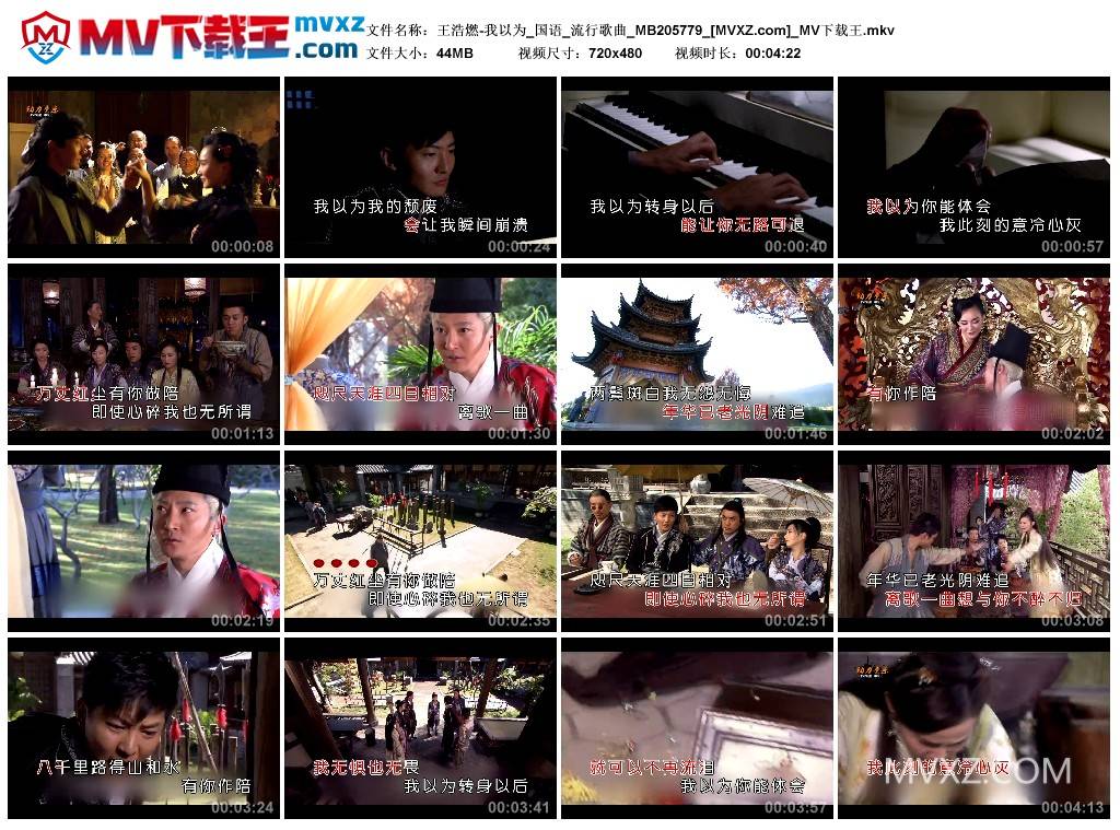 王浩燃-我以为_国语_流行歌曲_MB205779